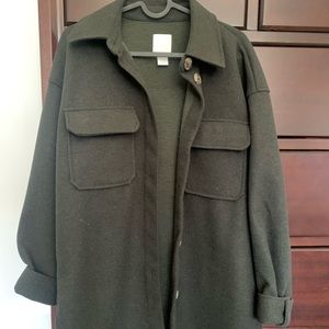 H&M Dark Olive Shacket